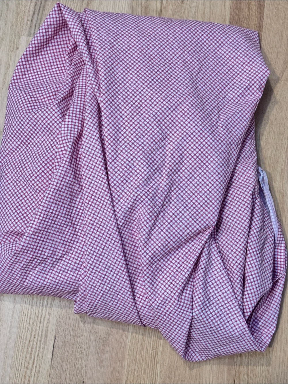 Wamsutta |  Red Gingham TWIN Size Fitted Sheet / Cotton blend